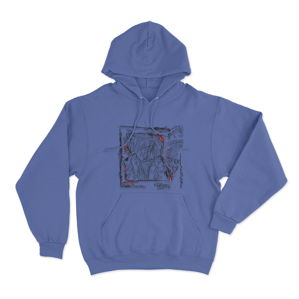 Jaydes Heartpacing Sketch Unisex Hoodie Blue Jaydes Heartpacing Sketch Unisex Hoodie Blue