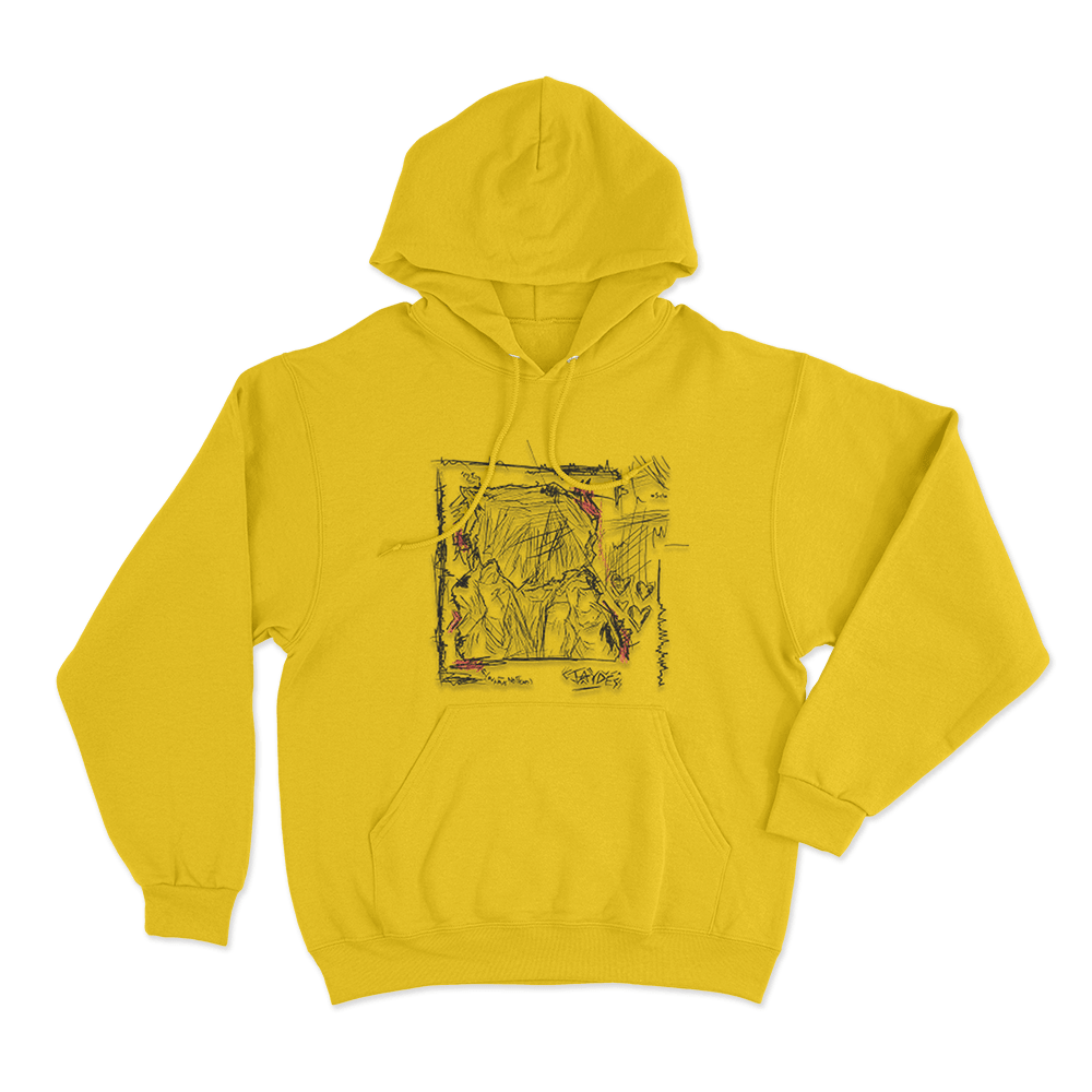 Jaydes Heartpacing Sketch Unisex Hoodie Yellow Jaydes Heartpacing Sketch Unisex Hoodie Yellow