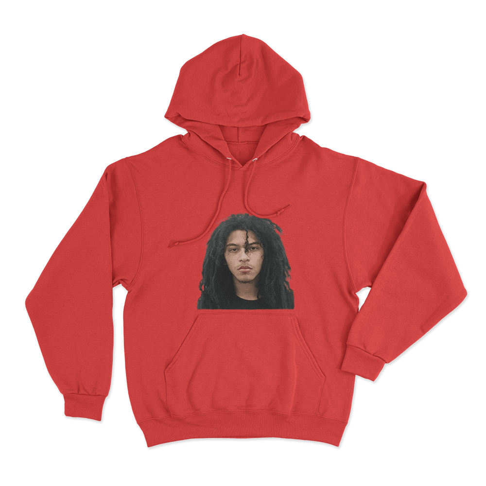 Jaydes Mugshot Portrait Unisex Hoodie Red Jaydes Mugshot Portrait Unisex Hoodie Red