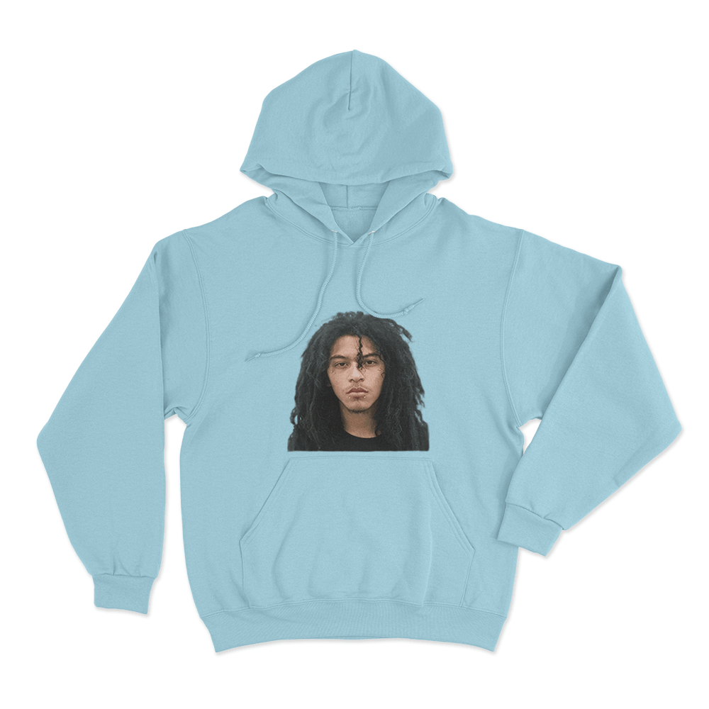 Jaydes Mugshot Portrait Unisex Hoodie Sky Blue Jaydes Mugshot Portrait Unisex Hoodie Sky Blue