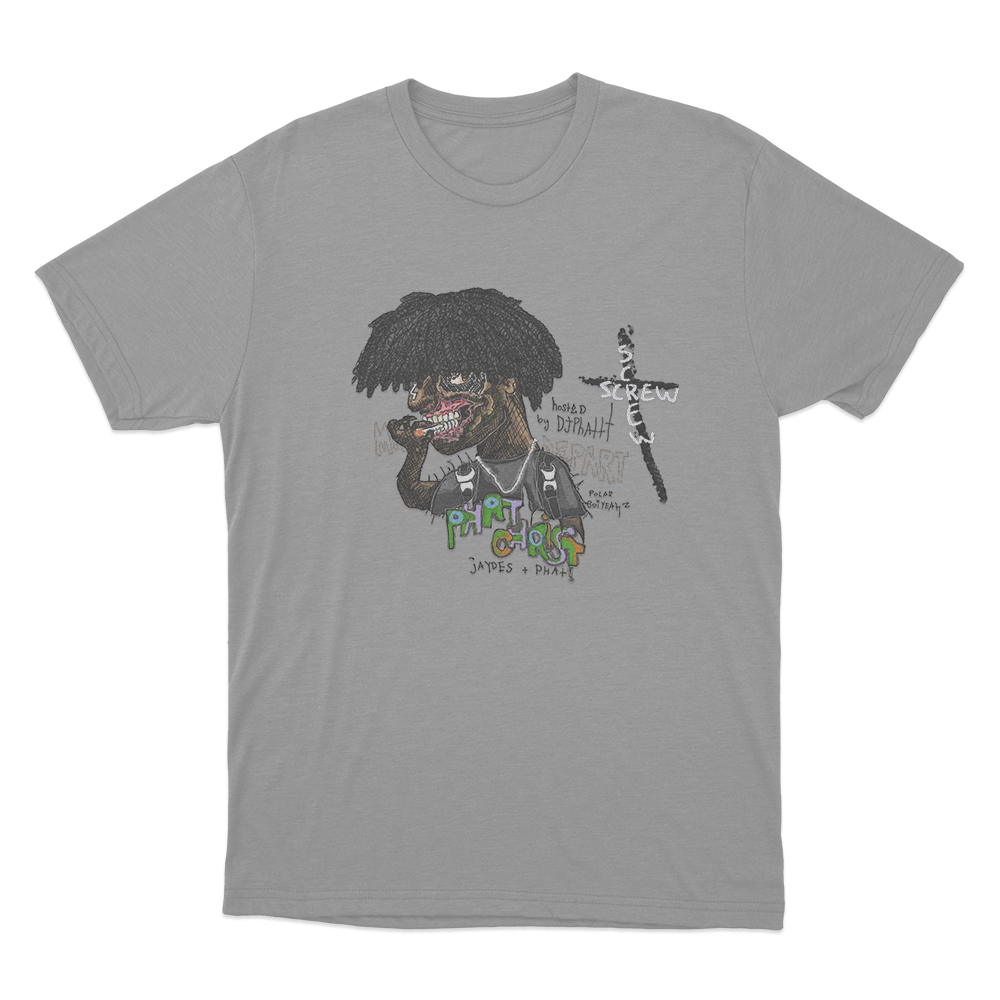 Jaydes Phat Christ Cover Unisex T Shirt Grey Jaydes Phat Christ Cover Unisex T Shirt Grey